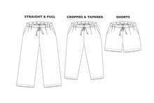 Load image into Gallery viewer, Line Drawings of 3 versions of 101 Trouser