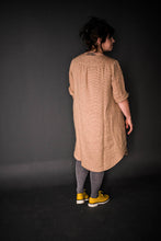 Load image into Gallery viewer, Back view of Lady wearing a knee length Dress Shirt