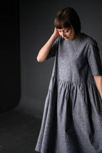 Load image into Gallery viewer, Lady wears Ellis Dress in Chambray fabric