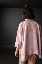 Load image into Gallery viewer, Back view of lady wearing Ellsworth Top in check fabric