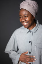 Load image into Gallery viewer, Close up of lady wear duster overcoat fastened up