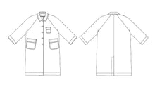 Load image into Gallery viewer, Line Drawings, front and back views of The September Pattern