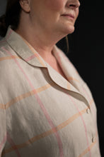 Load image into Gallery viewer, Close up of pyjama top curved collar lapel