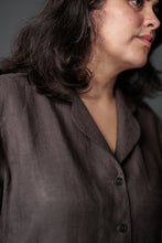 Load image into Gallery viewer, Close up of rounded lapel of pyjama top