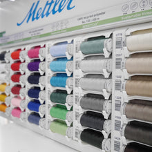 Load image into Gallery viewer, Mettler Cabinet displaying 36 colours of Recycled Polyester Sewing Thread Reels
