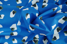 Load image into Gallery viewer, Fabric slightly scrunched up shows drape of Marlie-Lawn Cotton Fabric, with print of gemstones.