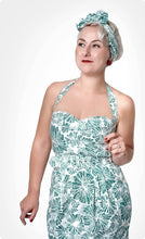 Load image into Gallery viewer, Front view of lady wearing halterneck top and pencil skirt dress.