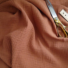 Load image into Gallery viewer, Organic Cotton Double Gauze fabric gently crumpled