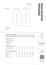 Load image into Gallery viewer, The Assembly Line High Waisted Trousers Measures Chart