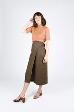 Load image into Gallery viewer, Side view of lady wearing Aura wrap skirt