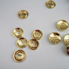 Load image into Gallery viewer, 19mm metal cover button blanks scattered across worktop