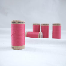 Load image into Gallery viewer, Five wooden reels of Organic Cotton Sewing Thread