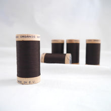Load image into Gallery viewer, Five wooden reels of Organic Cotton Sewing Thread