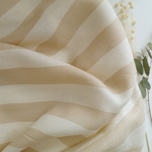 Load image into Gallery viewer, Fabric slightly scrunched up shows drape of Stripe Linen