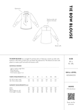 Load image into Gallery viewer, The Assembly Line Tie Bow Blouses Measures Chart