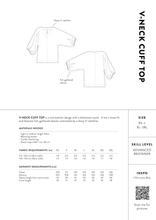 Load image into Gallery viewer, The Assembly Line V-Neck Cuff Top Measures Chart