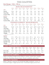 Load image into Gallery viewer, Finished Garment Measurements of The Culottes