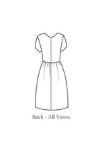 Load image into Gallery viewer, Line drawing of the Day dress, back.