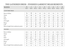 Load image into Gallery viewer, The Gathered Dress finished measurements.