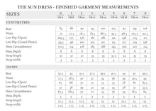 Load image into Gallery viewer, Sun Dress finished measurements.