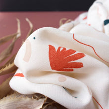 Load image into Gallery viewer, Fabric slightly scrunched up shows drape of Sandstorm Kelsey Viscose