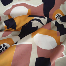 Load image into Gallery viewer, EcoVero Viscose fabric with abstract shapes displayed crumpled
