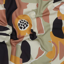 Load image into Gallery viewer, EcoVero Viscose fabric with abstract shapes shown slightly ruffled
