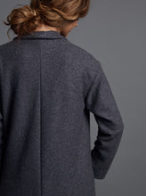 Load image into Gallery viewer, Close up of back shoulder view with drop shoulder seam
