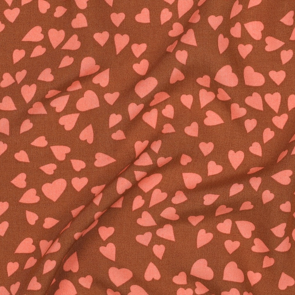 Viscose fabric with hearts pattern