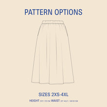Load image into Gallery viewer, Wardrobe By Me Claude Skirt Sewing Pattern Line Drawing
