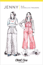 Load image into Gallery viewer, Closet Core Patterns Jenny Overalls and Trousers Envelope Front with illustrations of Overalls and Trousers
