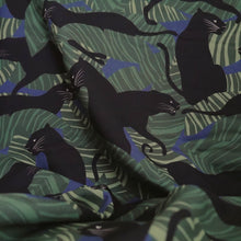 Load image into Gallery viewer, Modal fabric draped shows
soft drape, with a black panthers print
