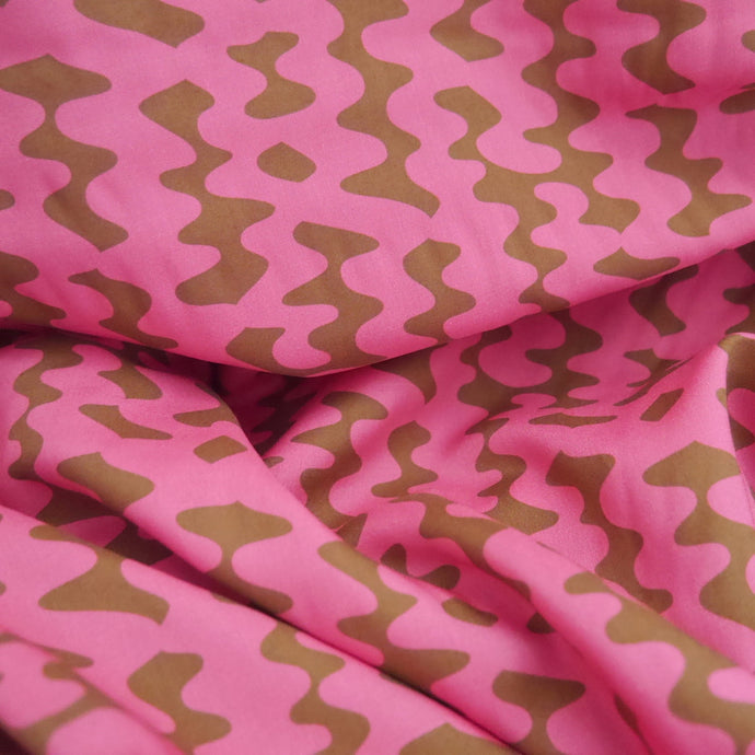 Modal Fabric softly draped with squiggly print pattern