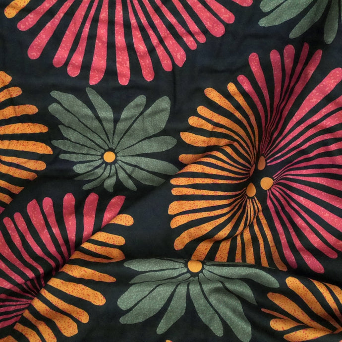 Modal Fabric slightly crumpled with large petal flower print