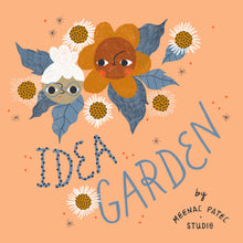 Load image into Gallery viewer, Digital illustration of flower heads above text reading &quot;Idea Garden by Meenal Patel Studio&quot;
