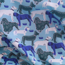 Load image into Gallery viewer, Organic Cotton Fabric with print of illustrated dogs
