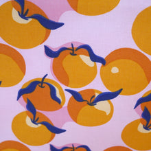 Load image into Gallery viewer, Close up detail of organic cotton fabric with print of Clementines
