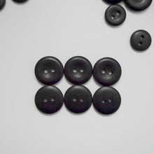 Load image into Gallery viewer, Larger 2-hole corozo buttons shows the smooth side and the concave side
