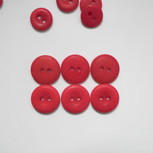 Load image into Gallery viewer, Larger 2-hole corozo buttons shows the smooth side and the concave side
