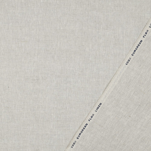 European Flax Linen Fabric displayed with selvedge with text woven 