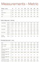 Load image into Gallery viewer, Metric Measures chart for UK Sizes 16-34
