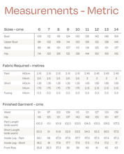 Load image into Gallery viewer, Metric Measures Chart for UK sizes 16-34
