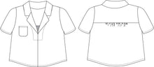 Load image into Gallery viewer, Line drawings of Donny Shirt, front and back views
