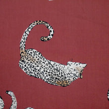 Load image into Gallery viewer, Close up of leopard sat with its head turned, print on cotton fabric
