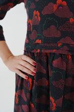 Load image into Gallery viewer, Close up of dress with pleated waist detail, made with Celestial Viscose fabric
