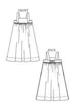 Load image into Gallery viewer, Front and back line drawings of The Honey Dress
