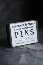 Load image into Gallery viewer, Box with label stating &quot;1 Ounce Dressmaking Pins&quot;
