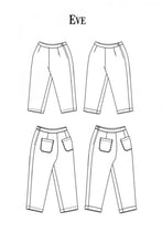 Load image into Gallery viewer, Eve Trousers Line Drawings, front and back views
