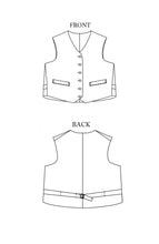 Load image into Gallery viewer, Soft Miller waistcoat line drawings, front and back views
