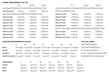 Load image into Gallery viewer, Fabric and garment measures chart for sizes 6-18
